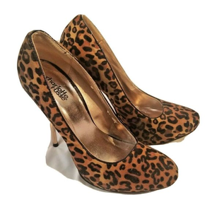 Suede Leopard‎ Stilettos Charlotte Russe Gold Metal